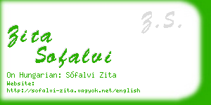 zita sofalvi business card